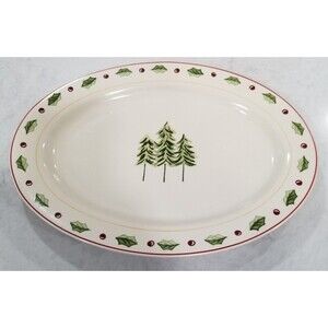 Merry Brite Holiday Home (MBT1 pattern) oval serving platter 14x10 vintage rare